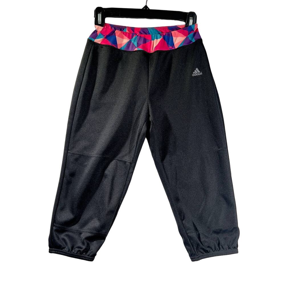 adidas Cropped Capri Leggings AeroReady Large Rear Pocket Elastic Cuff & Waist